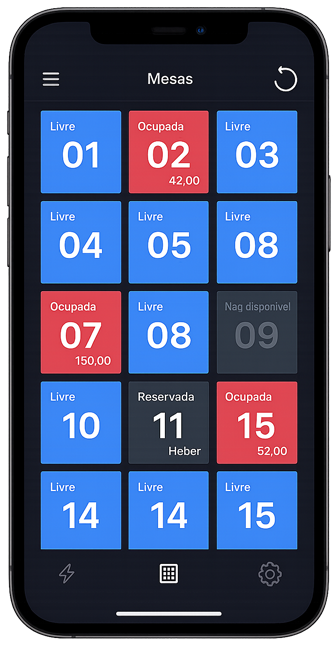 App Passa Régua mostrando mesas